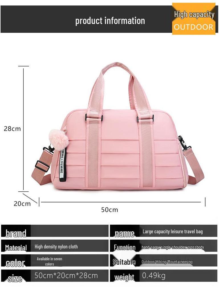 Damen Crossbody-Tasche mit großer Kapazität, einfarbig, für Reisen und Sportfitness