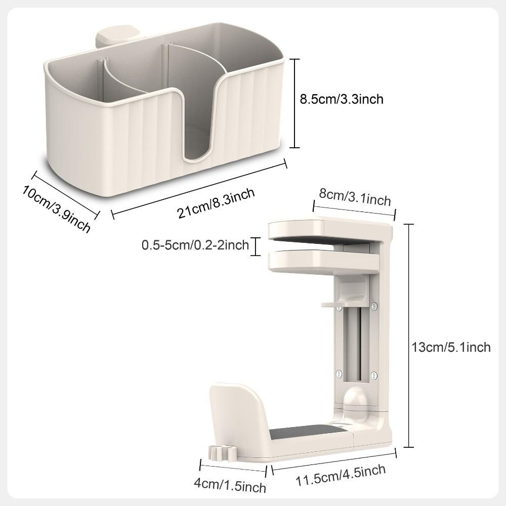 Space Saving 4 in 1 Desk Headphone Hanger Detachable Under Desk Cup Holder Office
