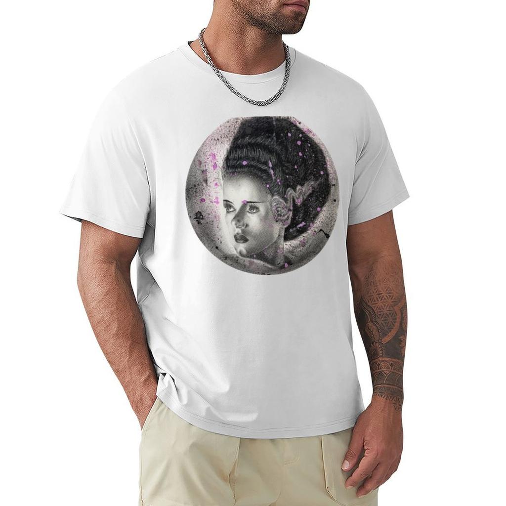 Bride Of Frankenstein Horror Art TShirt Unisex t shirts high quality luxury brand TShirt