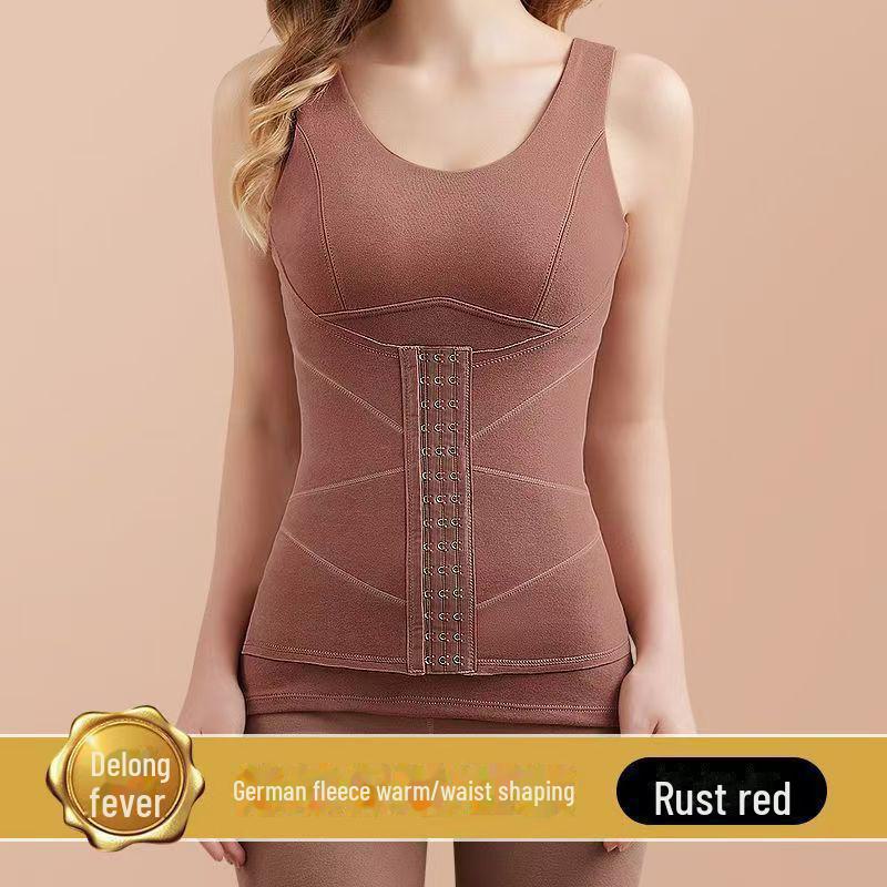 Gilet polaire auto-chauffant pour femme: Couche de base chaude, gainante et rembourrée au niveau de la poitrine, pour l'automne/hiver