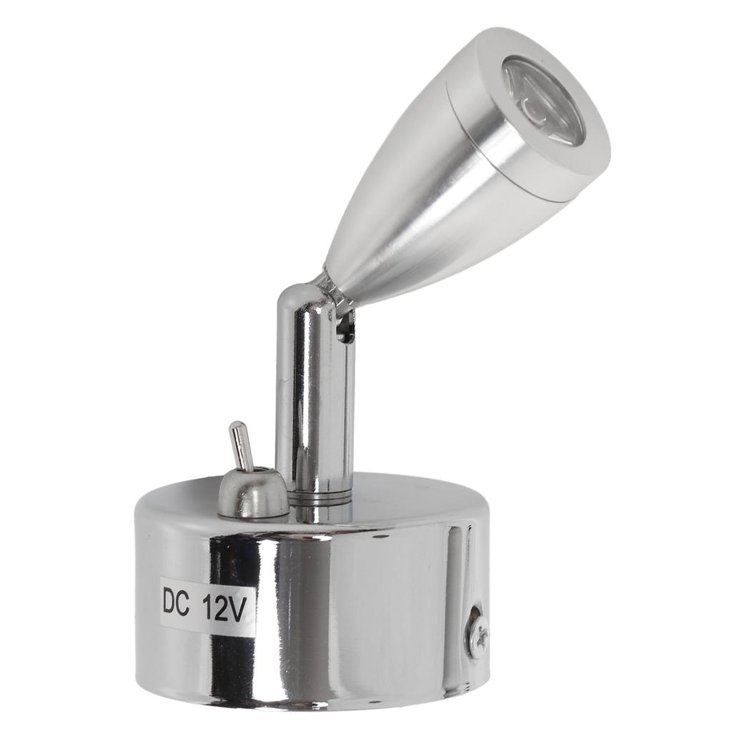 12V 3W LED Small Spotlight Warm White Swivel Reading Lamp Interior Lighting for RV Yacht Camper Trai