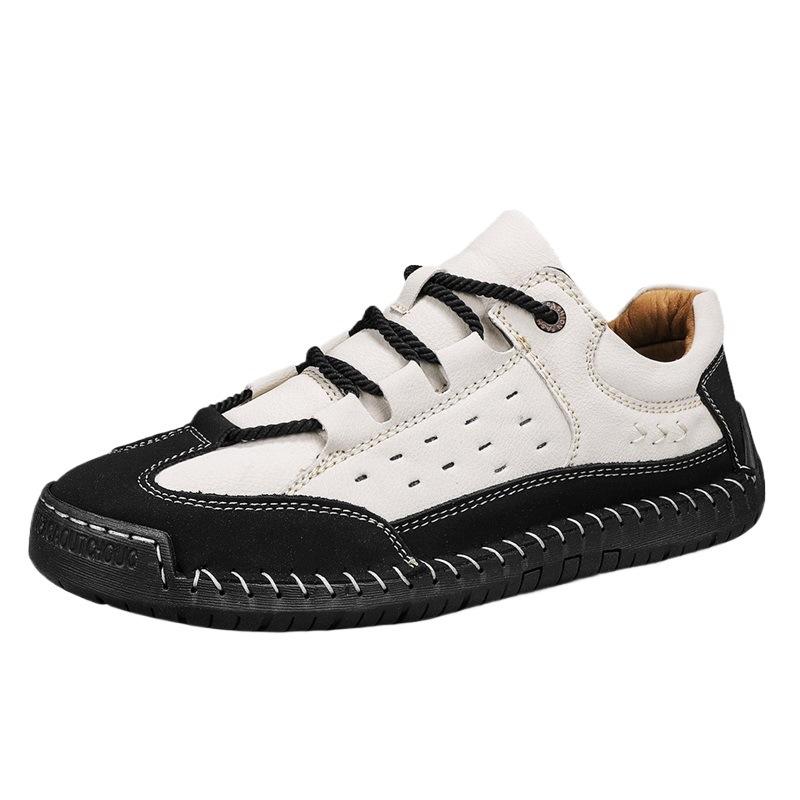 2025 summer popular hollow men's shoes breathable casual shoes flat leather shoes 48 large size loafers men's