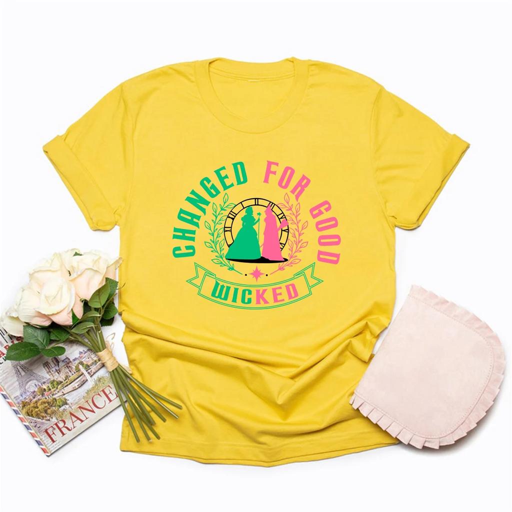 Changed for Good Wicked T-Shirts Wicked Musical Tshirt Women's Short Sleeve T-shirts Harajuku Streetwear Tops Women's Clothing