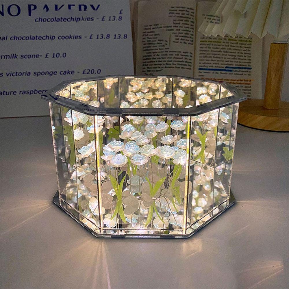 DIY Material Package Handmade Tulip Mirror Desktop Decoration Tulip Table Lamp  for Living Room