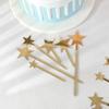 24Pcs Acrylic Gold Star Cake Toppers for Kids Birthday Party Cake DIY Decoration Wedding Christmas Cake Decorating Tools Kit