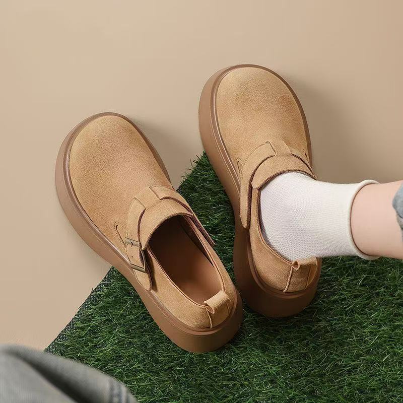 

Женские новые осенние универсальные и удобные на толстой подошве, маленькие, увеличивающие рост и с мягкой подошвой Boken women 40 темно-коричневого