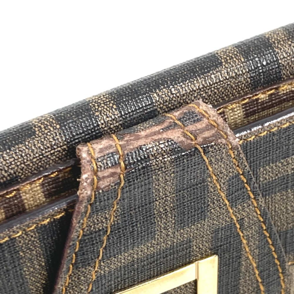 FENDI Zucca logo Zucchino Compact wallet Folded wallet Leather/PVC Brown/Beige