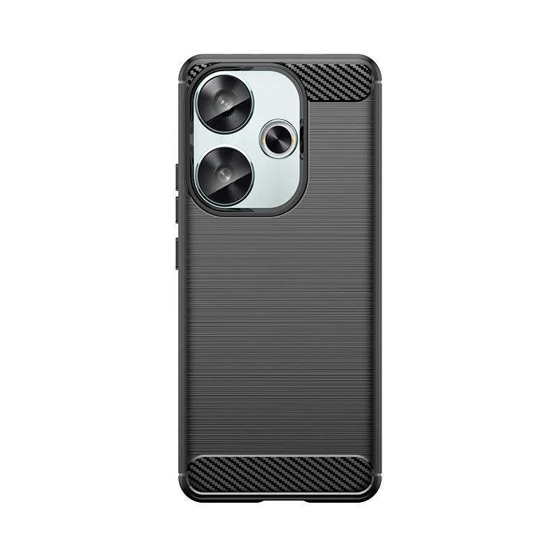 

Для чехла Xiaomi Poco F6 Чехол Poco F6 Capas Новый задний бампер Броня Ударопрочный Мягкий ТПУ Углеродное волокно Для Fundas PocoF6 Poco F6 F 6 For Poco F6 чёрный