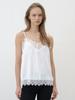 MORELIKEIT Lace-Trimmed Half-Length Top White