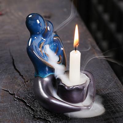Multifunctional Home Decor Backflow Incense Burner and Candle Holder Incense Waterfall Burner Valentine's Day Gift -No Incense