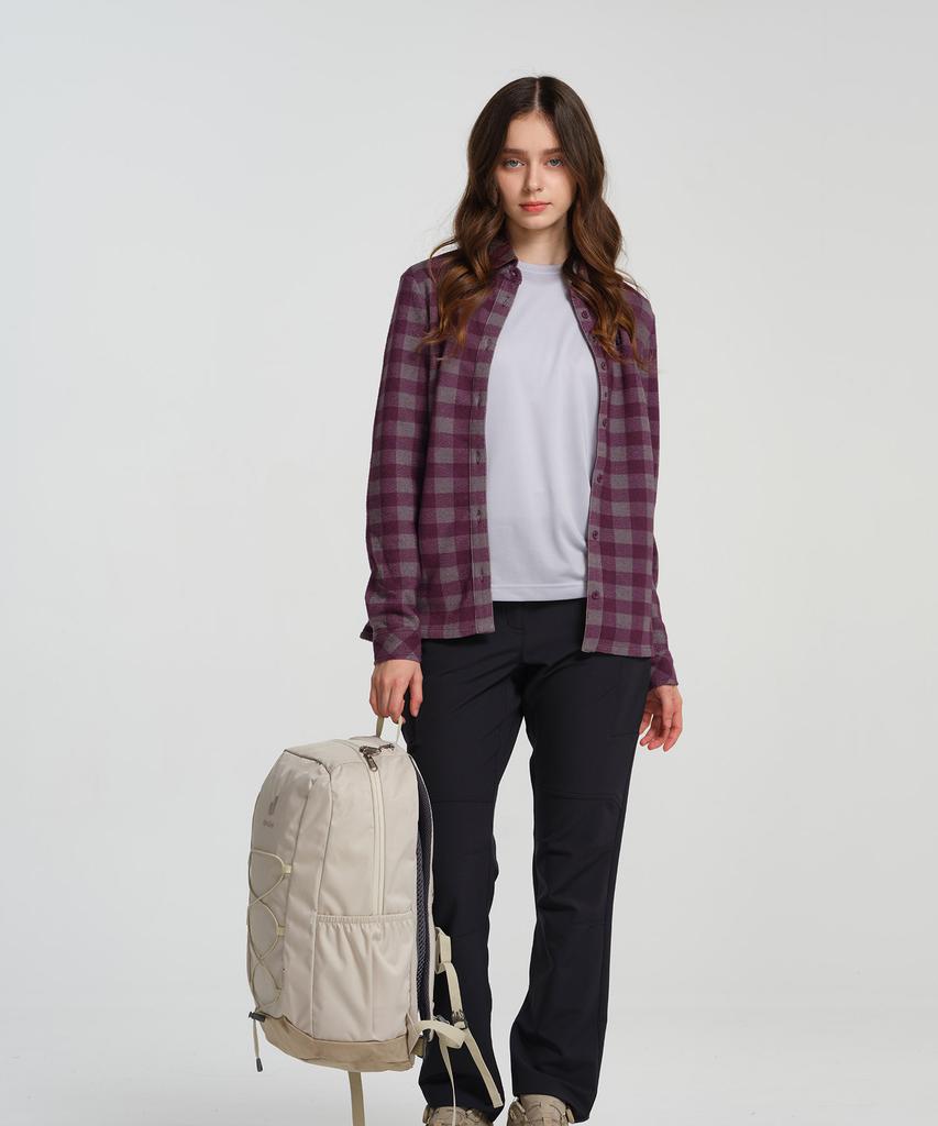 DEUTER Purple Brushed Check Shirt (Women'S)