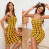 Sling Nightgowns Women’s Sleep Lounge Plaid Bodycon Pajamas Dress Summer Night Sexy Pyjama Home Casual Wear