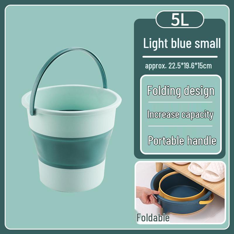 Portable Folding Water Bucket: Large Laundry, Car Trash, Wash & Fishing Use Small 5L