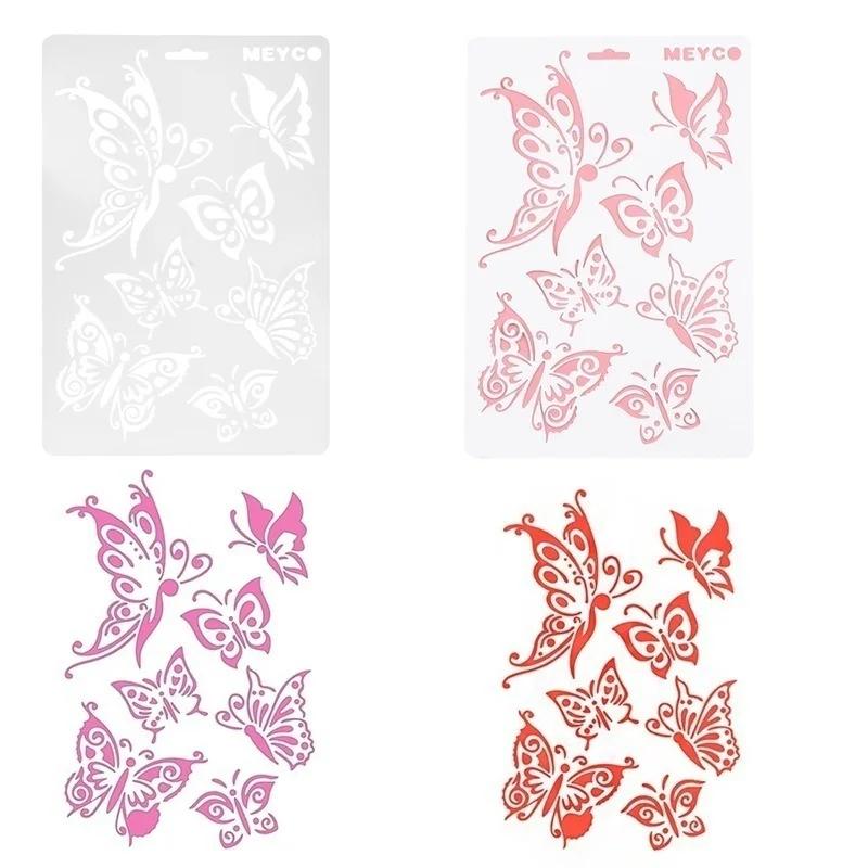 Šablona nástěnné malby Motýl DIY Ručně vyráběné Scrapbook Fotoalbum Papírová karta Studentská produkce Řemeslná dekorativní embosovaná šablona