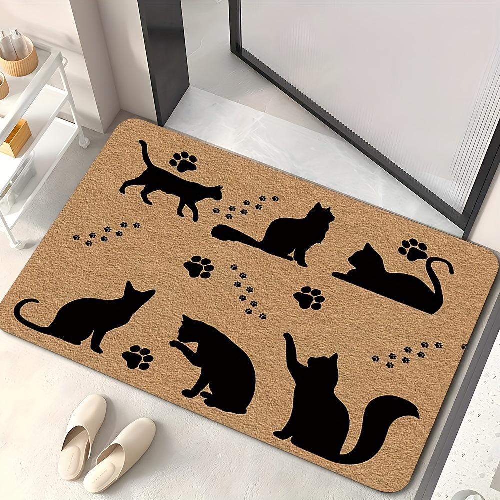 Cute Cat Decorative Floor Mat - Dirt & Wear-Resistant, Easy-Clean Entrance Mat