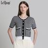 Leshop Round Neck Button Knit Top