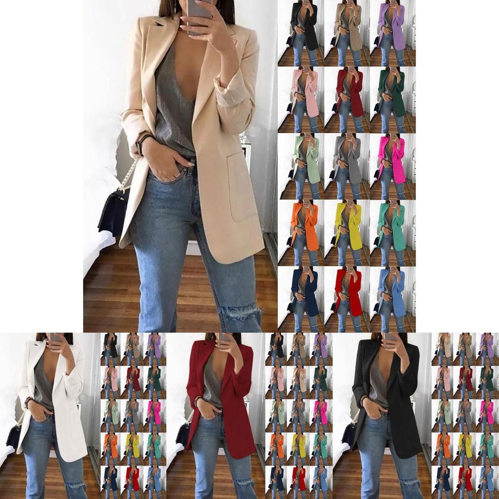 Stylish Women's Blazer Slim Fit Work Ol Jacket Long Sleeve Plus Size Coat For Office Wear