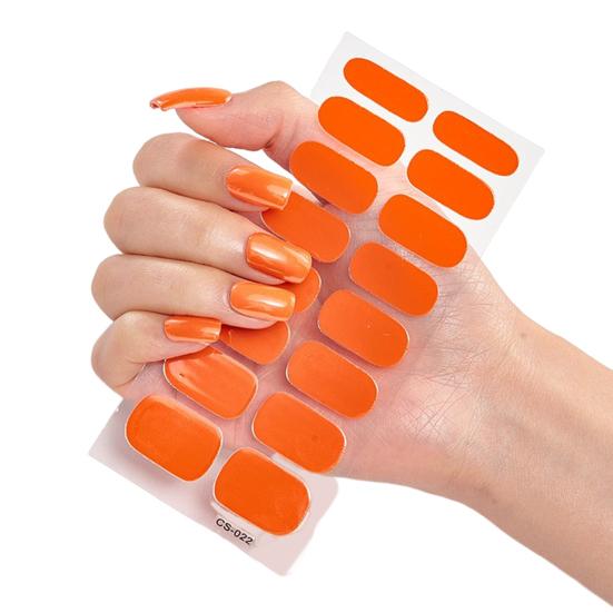 1 Set Gel Nail Strips Full Wrap Stickers Self Adhesive Art Decals Easy Removal Nail Stickers for Strengthening Nails