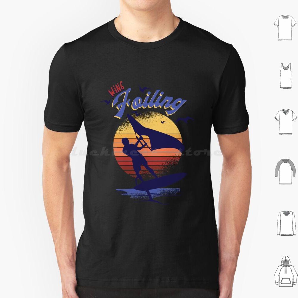 Wing Foiling Surfing Surfer Gift T Shirt Cotton Men Women DIY Print Wing Foiling Wing Foiling Surfing Surfer Idea Vintage Surf