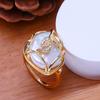 LSOOYH Natural Freshwater Big Button Baroque Pearl Rings For Women Classic Silver Gold Color Wedding Ring Birthday Gifts Wholesale