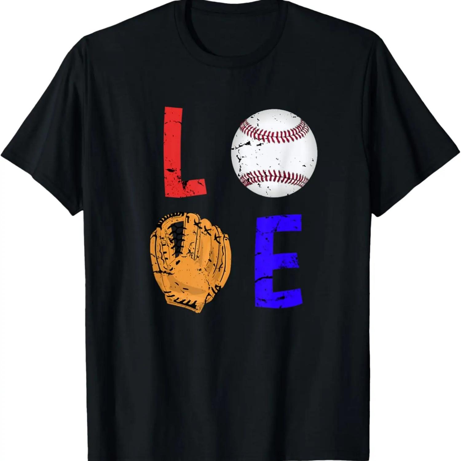 

Distressed Baseball Dad Mom Love T-Shirt XXXXXL чорний