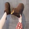 Autumn and Winter New Velvet Platform Cotton Shoes Fashionable Versatile Temperament Short Boots Warm Thickened Snow Boots Women's Leisure