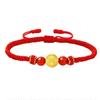 Pure Gold 999 Zodiac Red String Bracelet with Luck Beads for Baby's Full Moon or New Year
