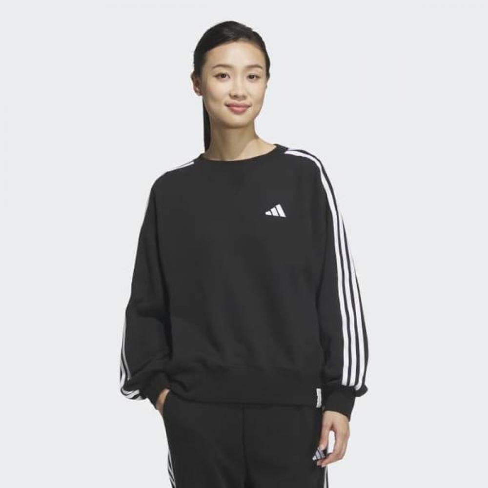 

Adidas Women Essential Plus French Terry Crew 30 Stripe AL
