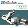 1Pc Rj45 Cat7 Connectors Tool-Free Reusable Shielded Ethernet Termination Field Modular Plugs 2000Mhz 40Gbps Lan Cable 22-26Awg