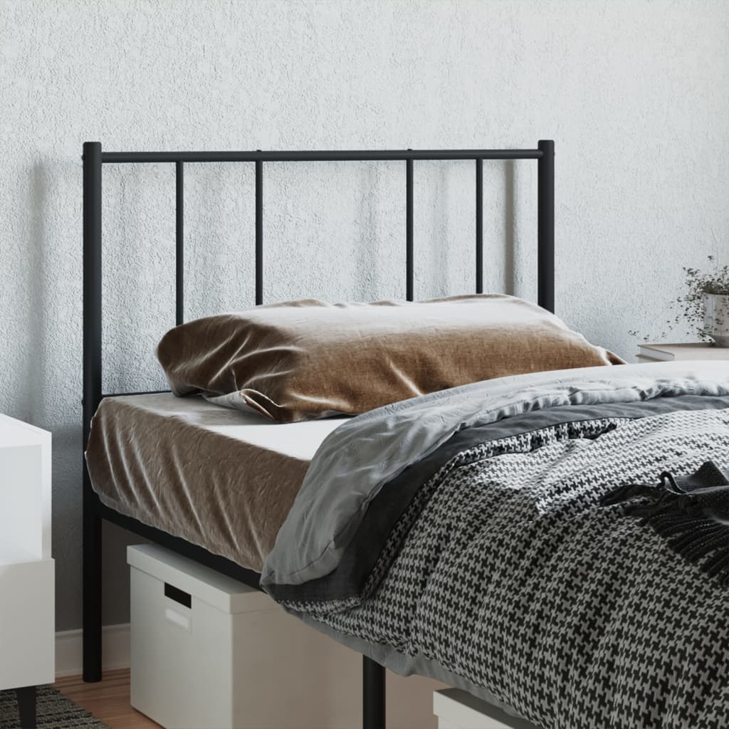 Vidaxl Metalowe Wezgłowie, Czarne, 80 Cm