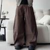 Hoge Taille Zwarte Denim Broek voor Mannen, Oversized, Baggy, Wijde Pijpen, Streetwear Broek