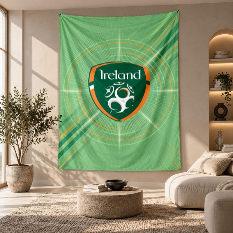 Decorative Tapestry,Ireland Rugby Printed Wall Art, Lightweight Wall Hanging For Bedroom Background