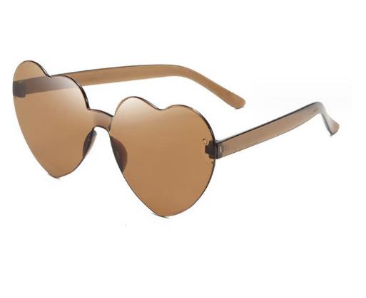 2817 Peach Heart Sunglasses, Love Sunglasses, Trendy Frameless One-Piece Sunglasses