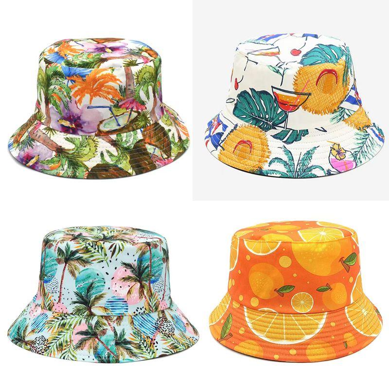 Fischerhut mit Blumenmuster für Herren und Damen, modischer Sommer-Sonnenhut, Batik-Sonnenhut, Glockenhut, faltbar