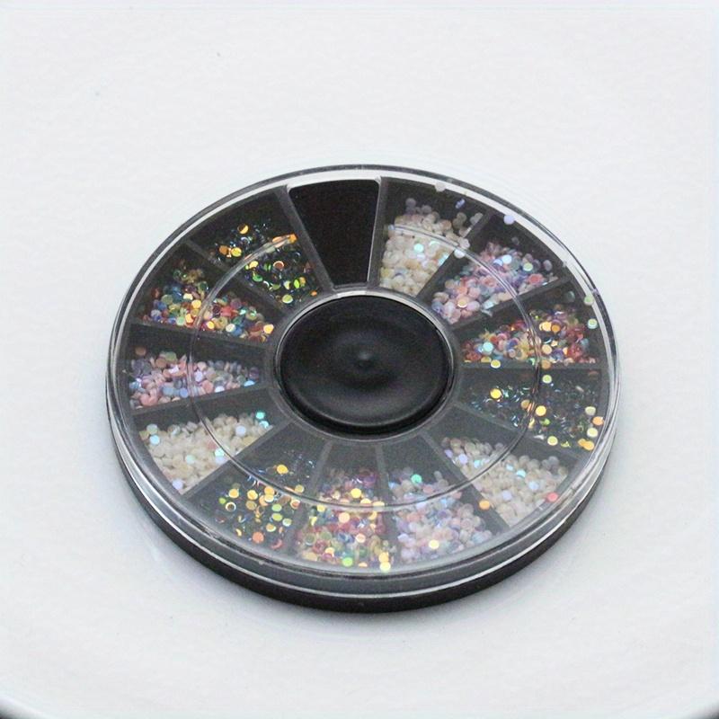 

1 коробка, красочные блестящие круглые ультратонкие блестки, красочные блестящие кончики для дизайна ногтей, 3D украшения для ногтей, аксессуары для маникюра «сделай сам»