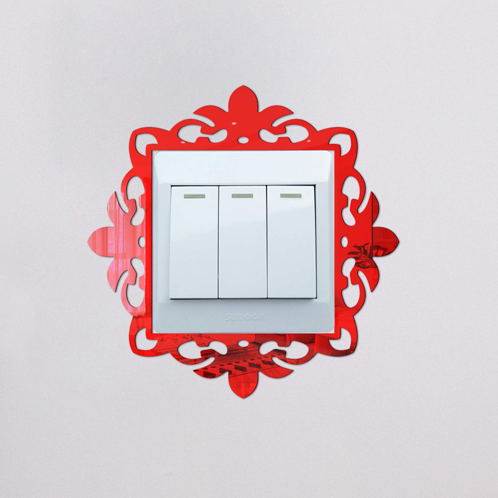 

Рамки для фотографий в стиле зеркала на стене с наклейками для домашнего декора для магазина One Size красный