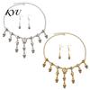 Dark Aesthetic Pendant Earrings Halloween Skull Jewelry Set for Women, Tassel Necklace & Dangle Earrings, Punk Gothic Accessories Costume Party Alloy