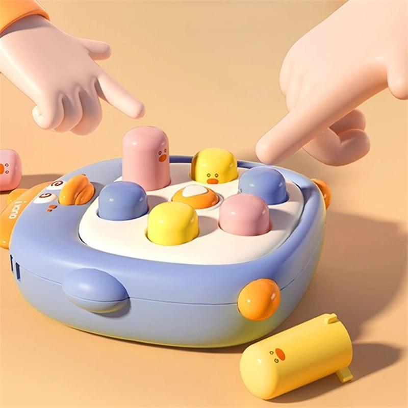 Cartoon Animal Whack A Mole Toy, Portable Montessori Knocking Educational Board Game, Stress Relief Sensory Toy for Toddler Kids