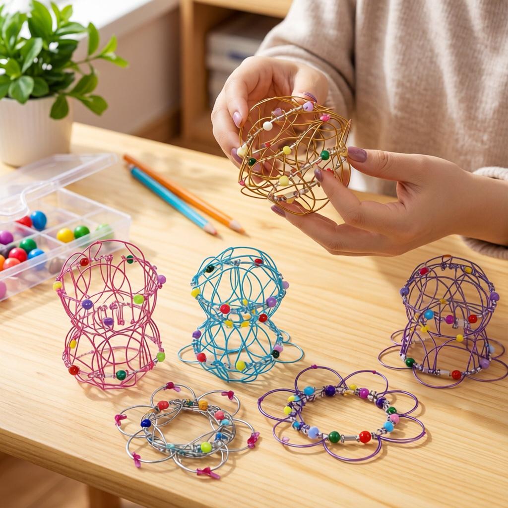 Magischer Flow Ring Fidget Spielzeug Magische Blumenkorb Design Flexibles Rotierendes Finger Spielzeug Stressabbau Entspannend Kreatives Spielzeug