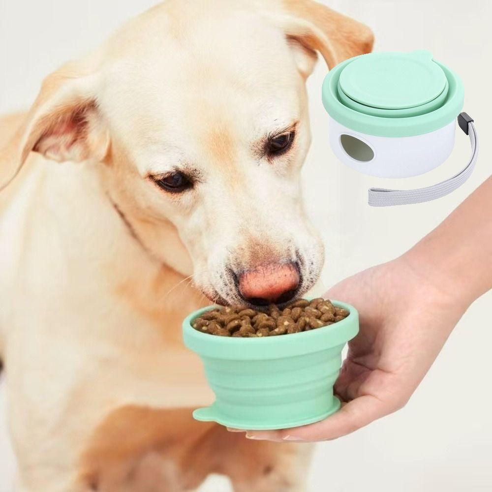 Leak-proof Pet Outdoor Feeding Dish Collapsible Cat Foldable Bowl Pet Bowl Dog Travel Bowl  Camping