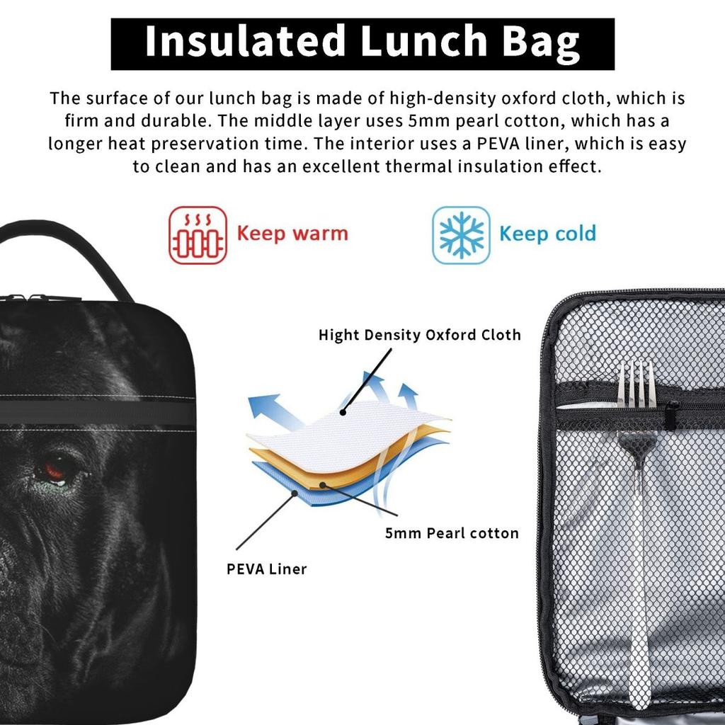 Cane Corso Animal Dog Insulated Lunch Bag for Women Office Cooler Thermal Food Box Tote Portable Lunch Boxes Container