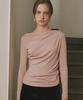 RONRON Drape Shirring Long Sleeve Indie Pink