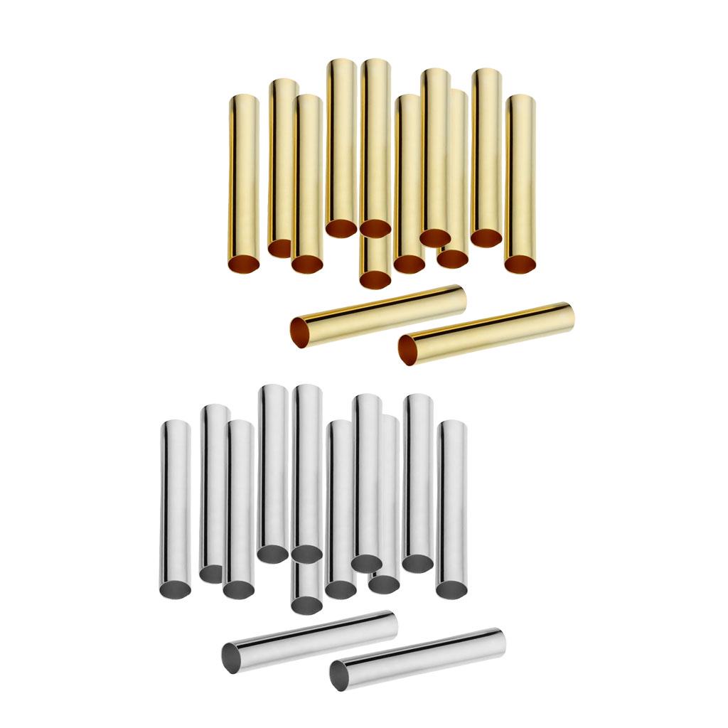 100 ks měděné rovné hladké dlouhé trubkové korálky 30 mm, 4 mm zlaté