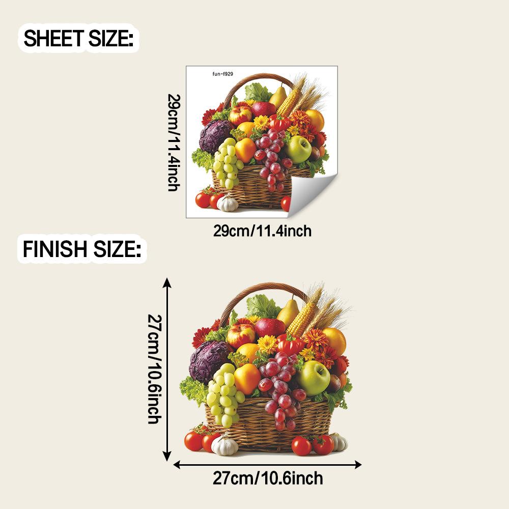 

Имитация фруктов, бамбуковая корзина, ресторан, кухня, фон для дома и наклейки для украшения стен