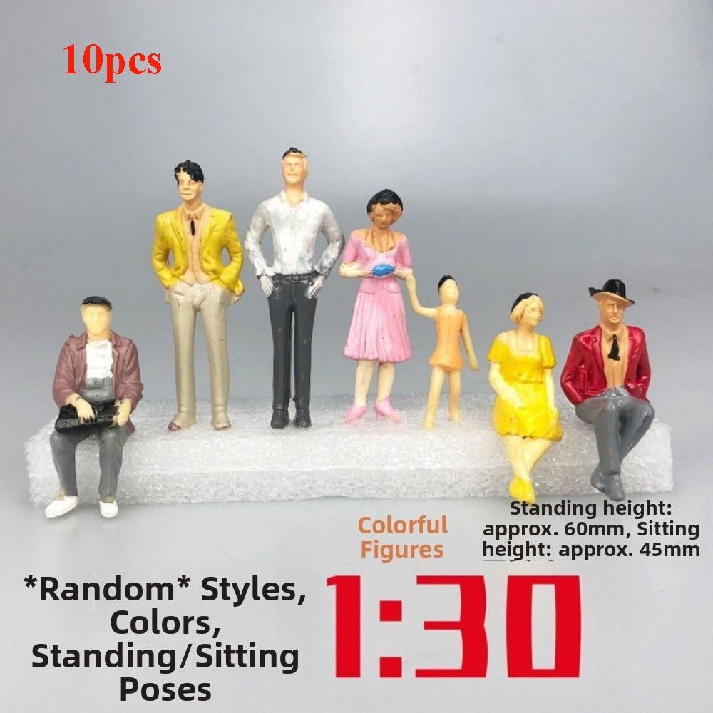 10/50pcs 1:25/1:30/1:300 Scale Model Building People Mixed Color Assorted Poses Train Scenery Passengers Multistyles