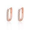 New High-end Style Earrings - Zirconia Hollow Geometric Ear Studs for Women. Elegant, Simple, Fashionable and Small-sized Earrings.