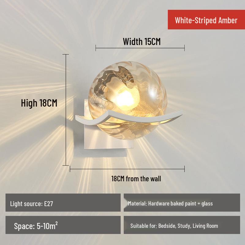 Nordic Style LED Glass Wall Lamp for Bedroom, Hallway & Living Room