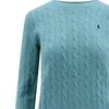 Polo Ralph Lauren FW22 Maglione da Donna Girocollo Manica Lunga Uniforme con Logo Continuo Verde 211910421-012