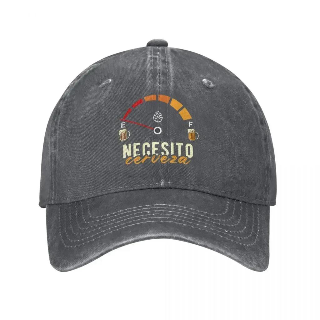 Vintage Necesito Cerveza Mexican Beer Baseball Cap Unisex Style Distressed Denim Snapback Cap All Seasons Travel Caps Hat