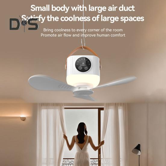 Takfläkt med fjärrkontroll Fjärrkontroll 4 vindhastigheter Multifunktionell batteridriven intelligent takfläkt med ljus